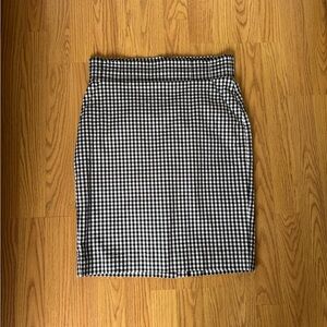 Ann Taylor Black and White Gingham Pencil Skirt